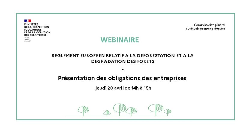 Webinaire sur le règlement européen relatif à la déforestation et à la dégradation des forêts
